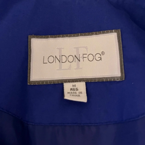 Vintage London Fog Blue Rain Trench Coat Hood Preppy Old Money Dopamine Gorpcore - Picture 8 of 12